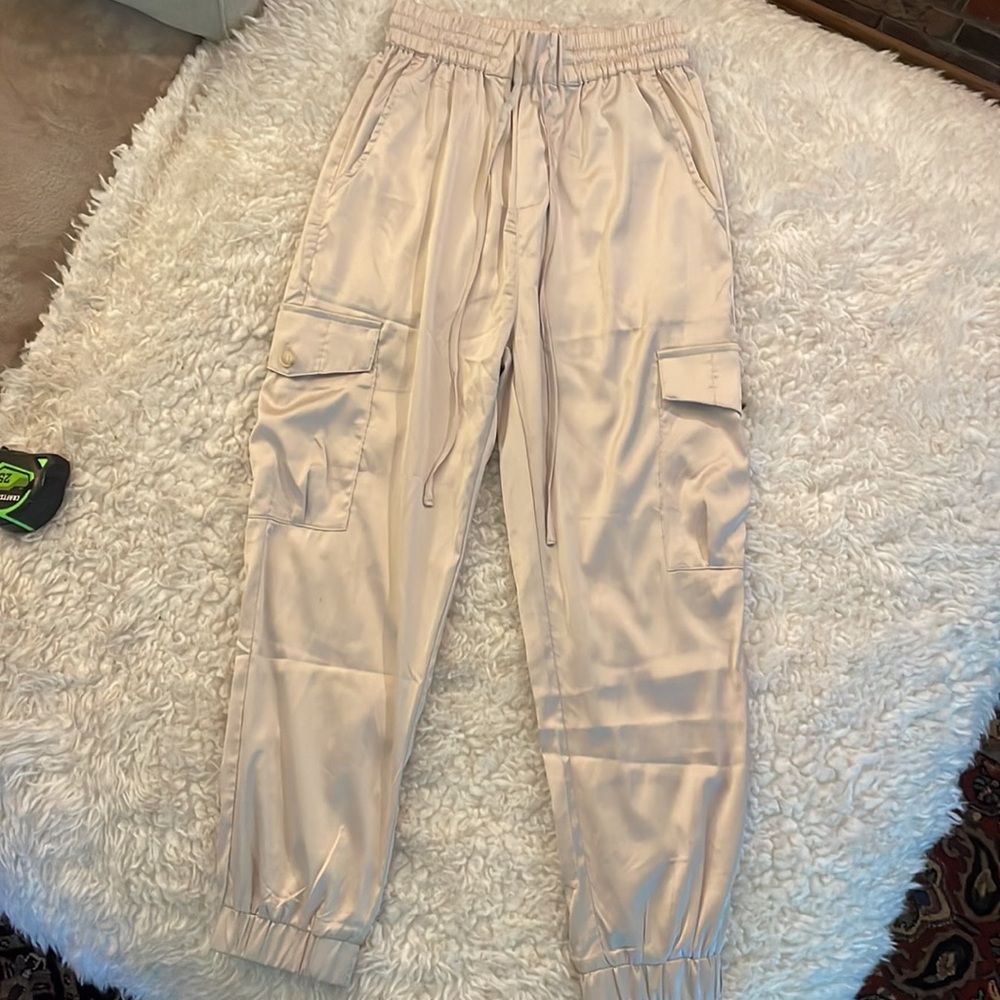 Satin Cargo Pants Satin Parachute HAUSEN SATIN Pants Womens Cargo Pants Like New